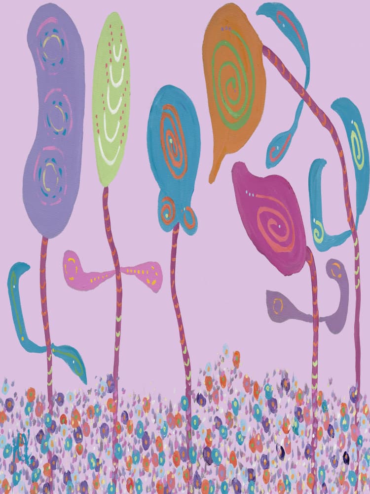 Colorful Whimsical Garden by Helen Joynson — canvas wall art