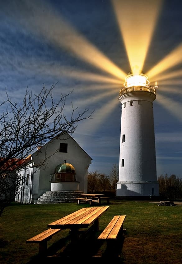 Lighthouse Night Glow by Keller — canvas wall art