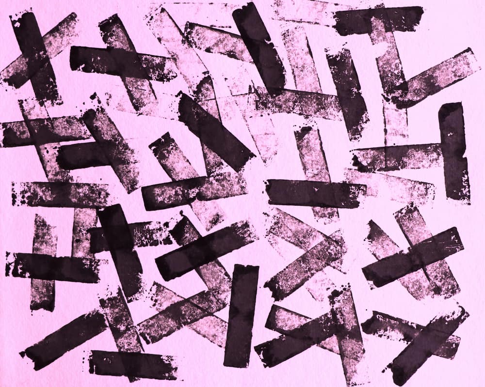 Pink Abstract Brushstrokes by Santhosh ch — canvas wall art