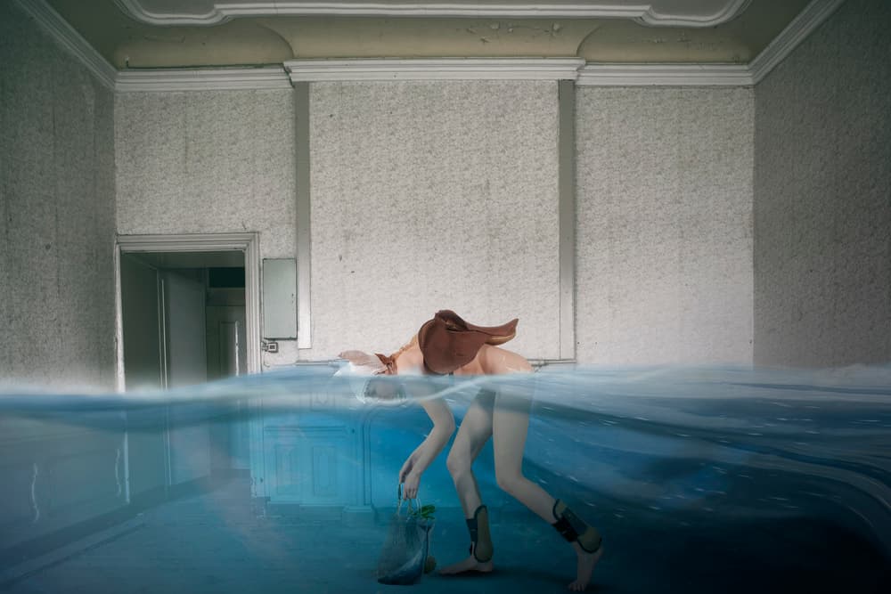 Surreal Woman Flooded Room by Christine von Diepenbroek — canvas wall art