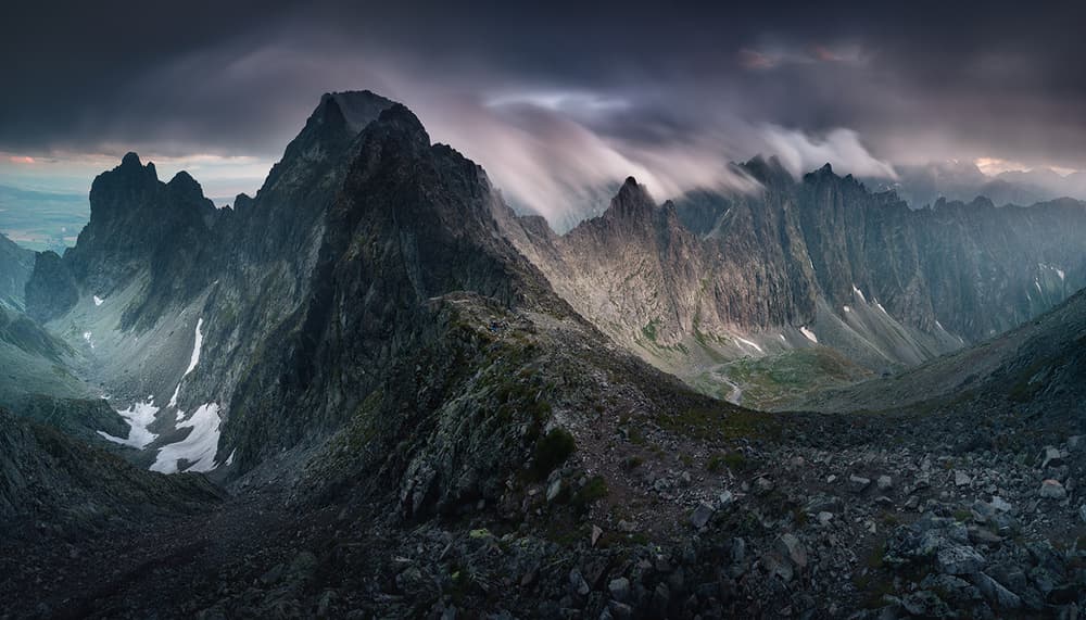 Cloud Swept Mountain Peaks by Karol Nienartowicz — canvas wall art