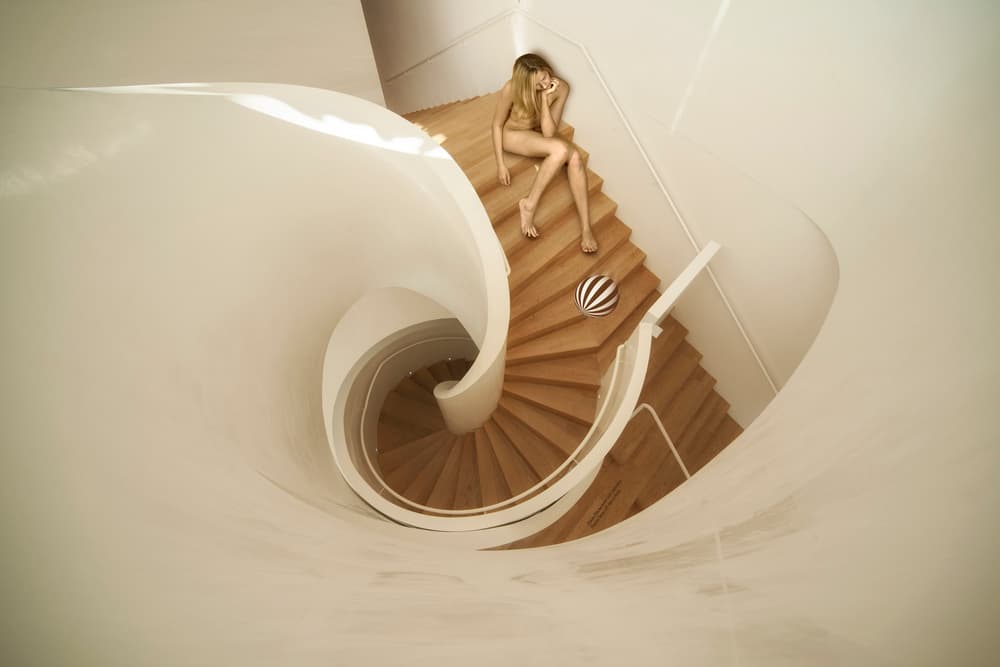 Woman on Spiral Stairs by Christine von Diepenbroek — canvas wall art