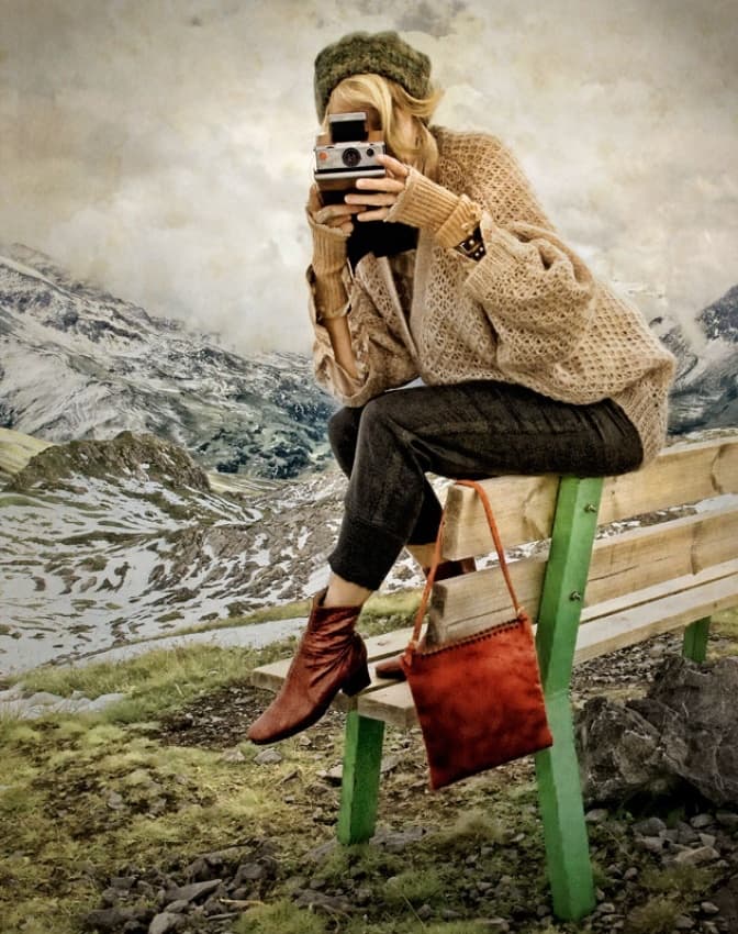 Vintage Mountain Photography by ambra — canvas wall art