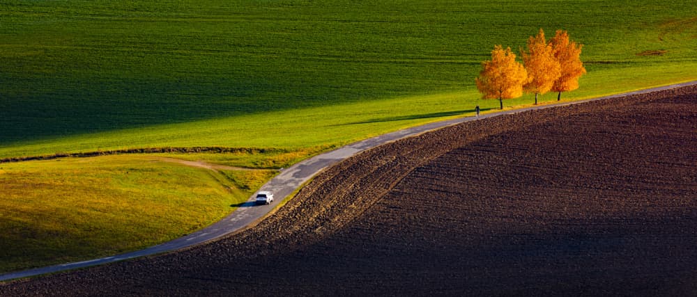 Scenic Autumn Road by Peter Hrabinsky — canvas wall art