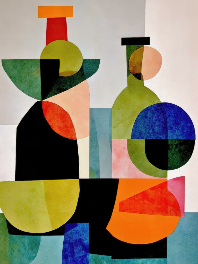 Colorful Abstract Bottles by CATS AND DOTZ — canvas wall art