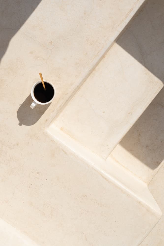 Sunlit Coffee Steps by Henrike Schenk — canvas wall art