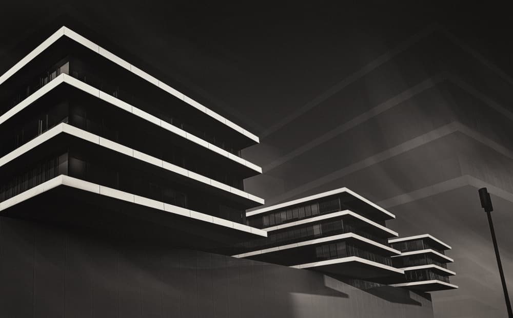 Modern Stacked Architecture by Molly Fu APA — canvas wall art