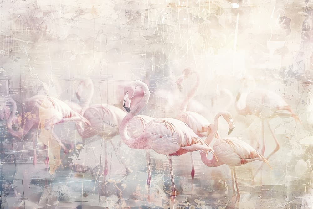 Dreamy Pink Flamingos by Rafal Kulik — canvas wall art