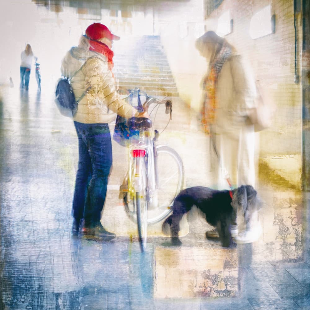 Blurred Urban Encounter by Rudi Jacobs — canvas wall art