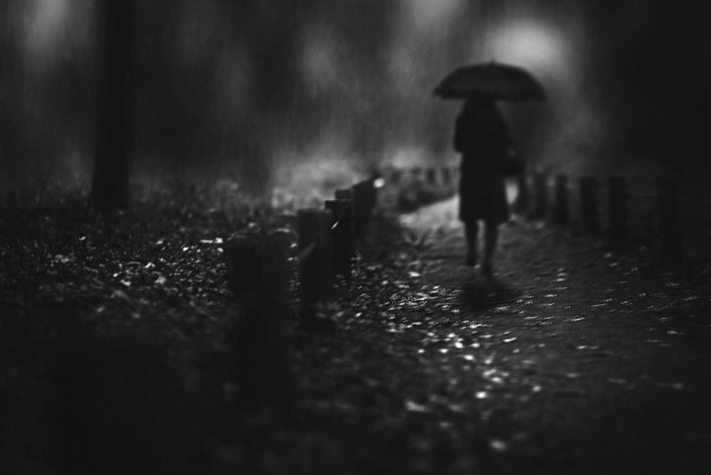 Rainy Night Walk by Teruhiko Tsuchida — canvas wall art