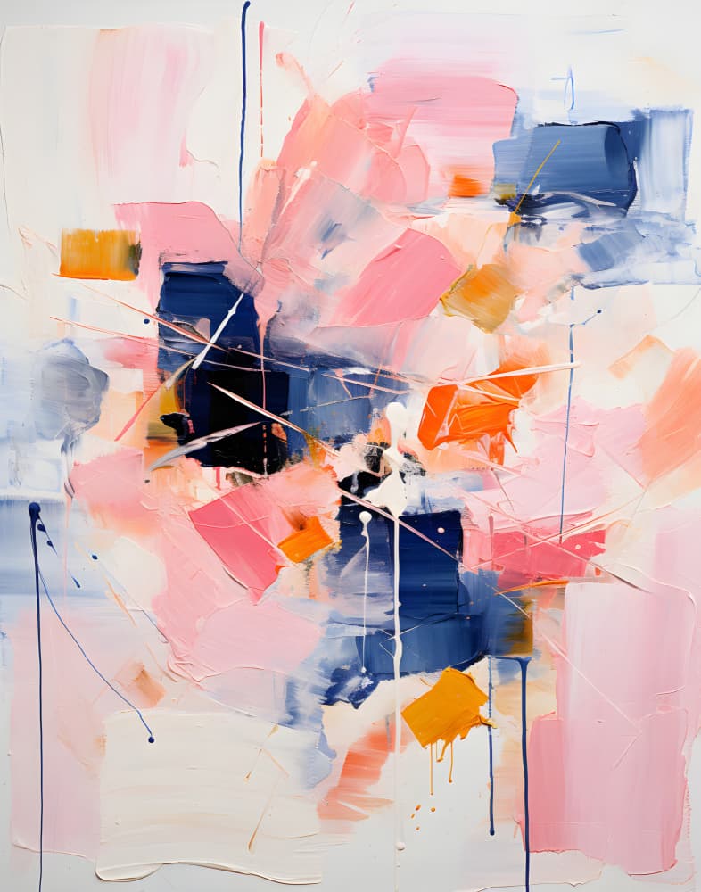 Abstract Pink Blue Orange by Jolly and Dash — canvas wall art