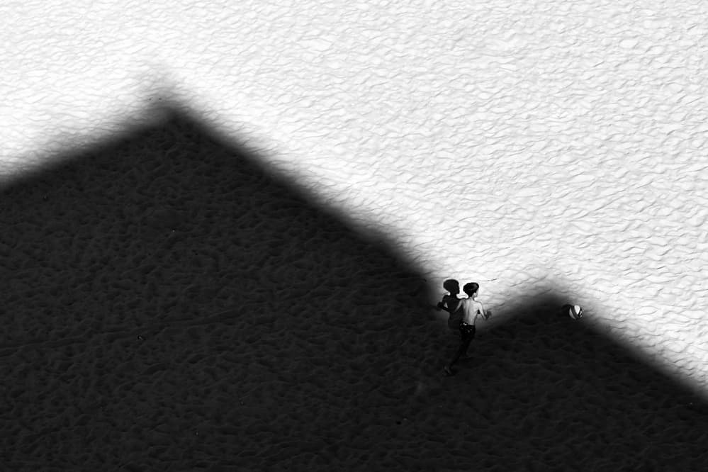 Kids Sand Shadow Play by Elena Raceala — canvas wall art