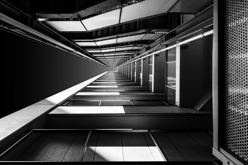 Upward Urban Geometry by Tomoshi Hara — canvas wall art