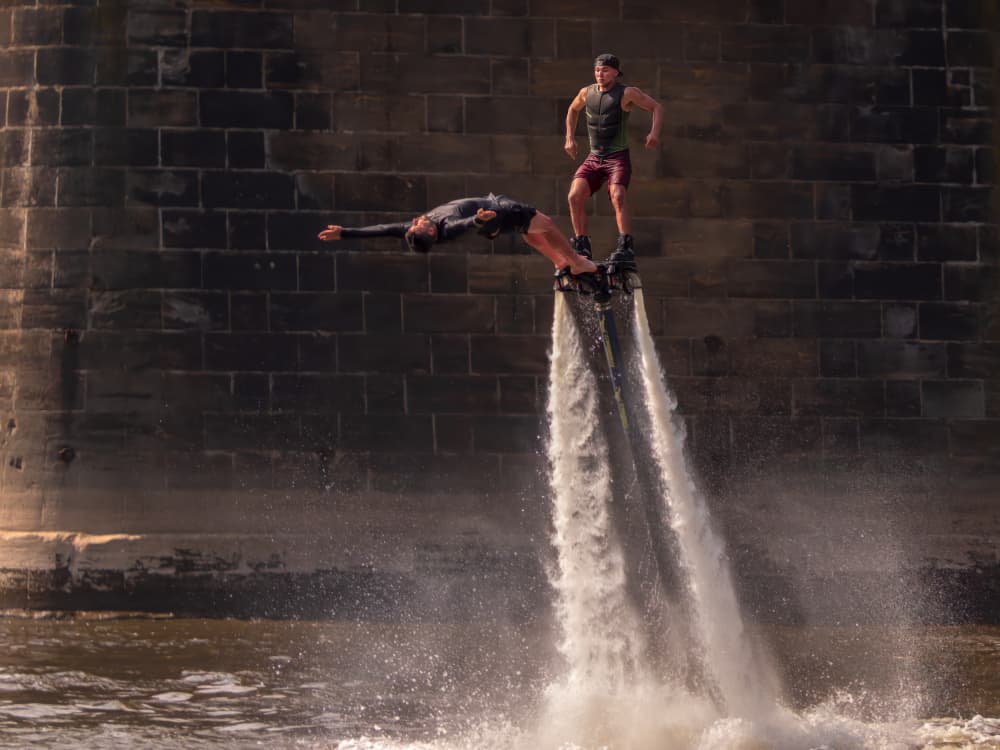 Athletic Water Jet Flight by Ilona Rosenkrancová — canvas wall art