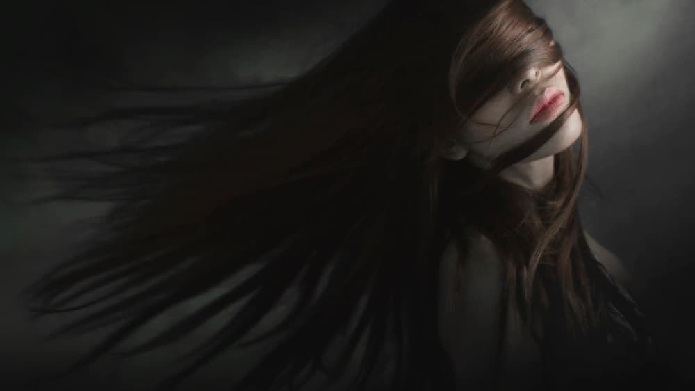 Elegant Woman Flowing Hair by Sebastian Kisworo — canvas wall art