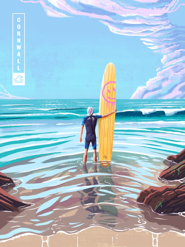 Cornwall Surf View by Mark Harrison — canvas wall art