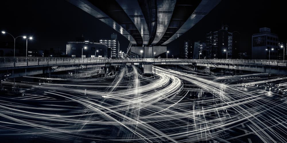 Urban Light Trails by Yoshihiko Wada — canvas wall art