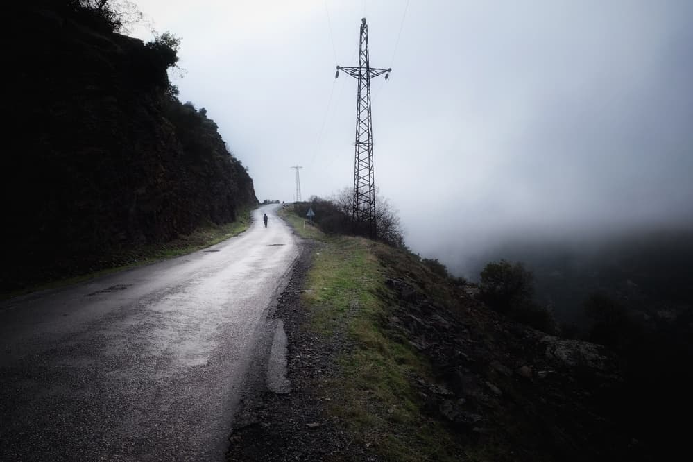 Misty Mountain Road by Ali Ayer — canvas wall art
