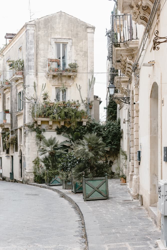 Charming Green City Street by Photolovers — canvas wall art