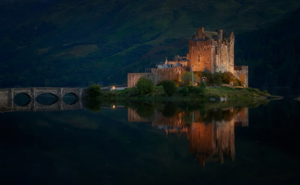 Scottish Castle Reflection by Bartolome Lopez — canvas wall art