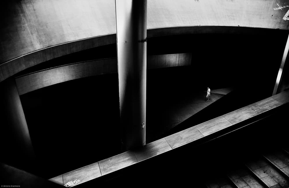Modern Abstract Stairwell by Antonio Grambone — canvas wall art