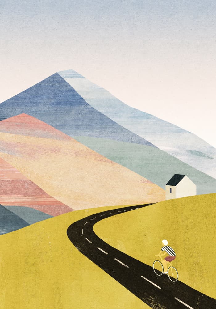 Cycling Mountain Journey by longwayhome — canvas wall art
