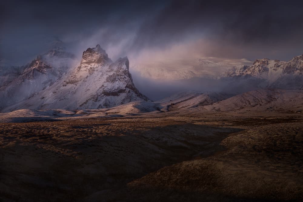 Winter Mountain Glow by Peter Svoboda MQEP — canvas wall art