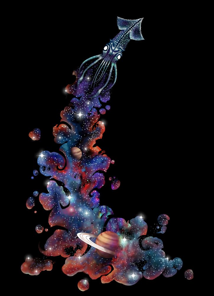Cosmic Space Squid by Alirıza ÇAKIR — canvas wall art