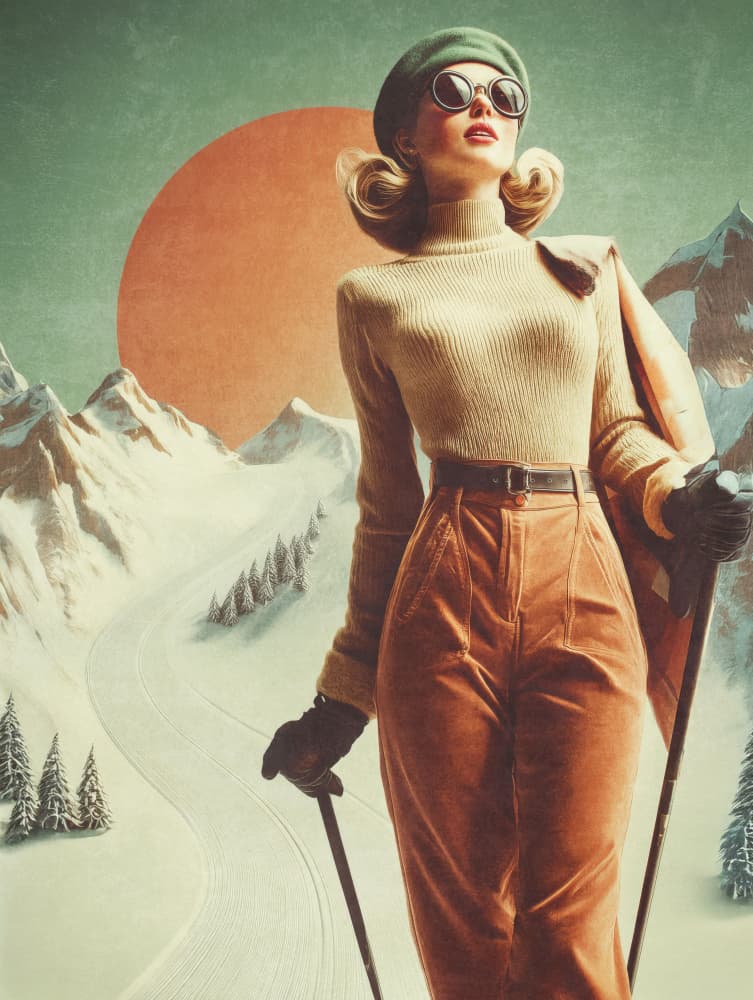 Skiing Adventure by Emel Tunaboylu — canvas wall art