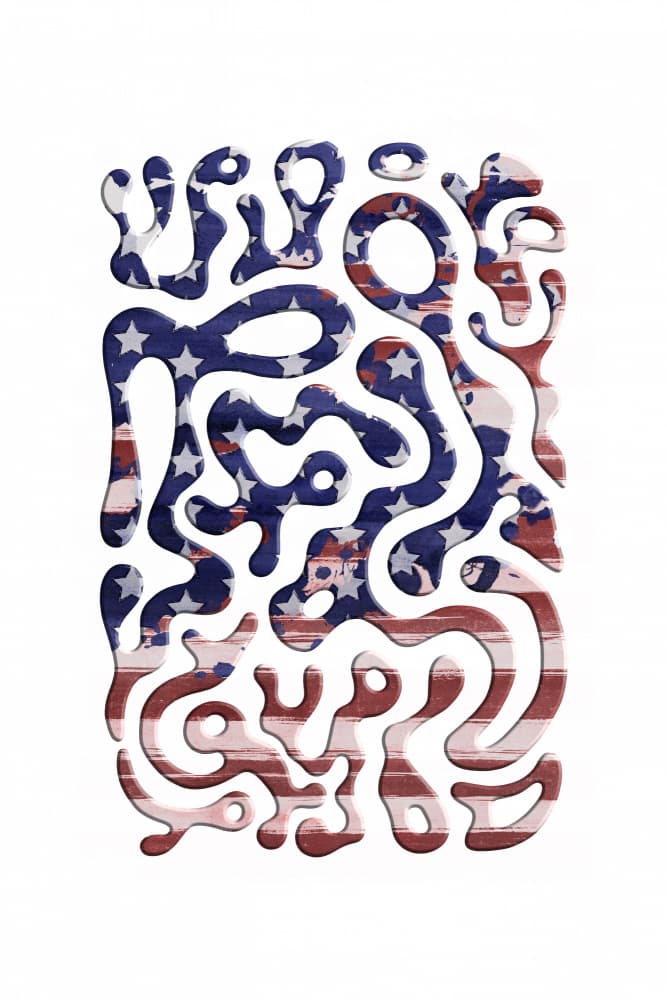 Fluid American Flag by Melanie Viola — canvas wall art
