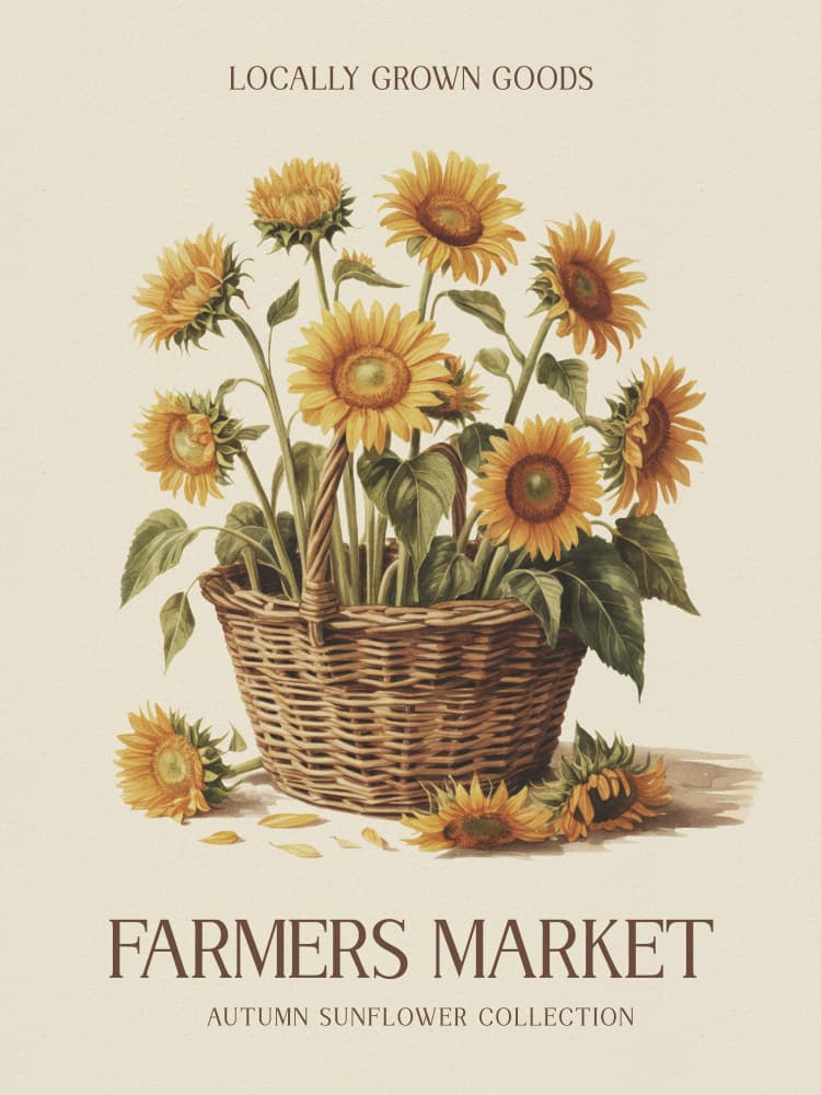 Farmers Market Sunflowers by Andreas Magnusson — canvas wall art