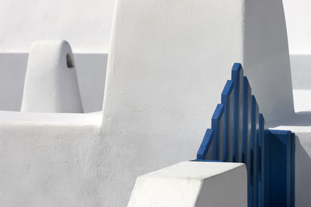 White and Blue Geometry by Hans-Wolfgang Hawerkamp — canvas wall art