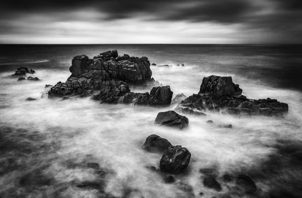 Moody Ocean Rocks by Peter Paterson — canvas wall art