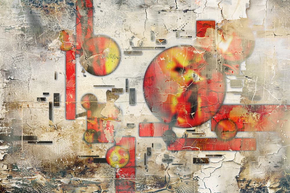 Distressed Geometric Circles by Rafal Kulik — canvas wall art