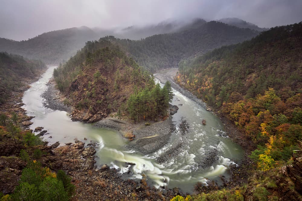 Misty Autumn Rivers by Paolo Bolla — canvas wall art
