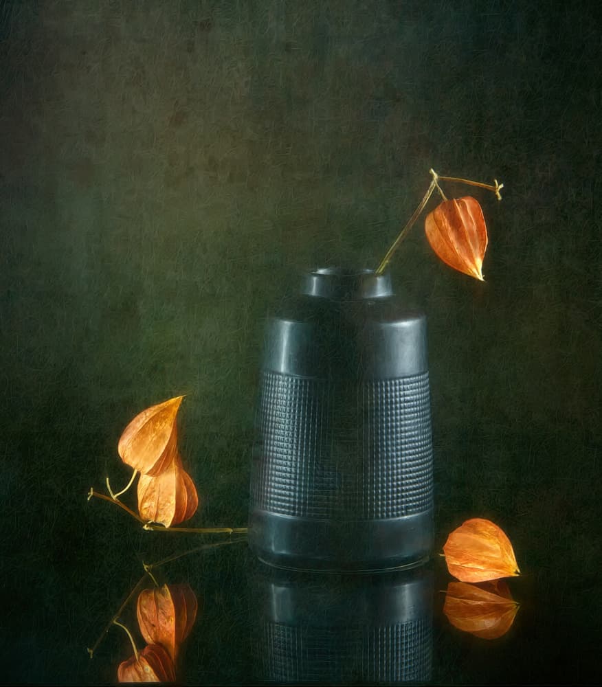 Autumn Lanterns and Vase by Catherine Wang — canvas wall art