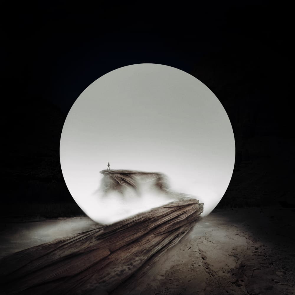 Lone Figure Bright Moon by Hadi Malijani (Malenjani) — canvas wall art