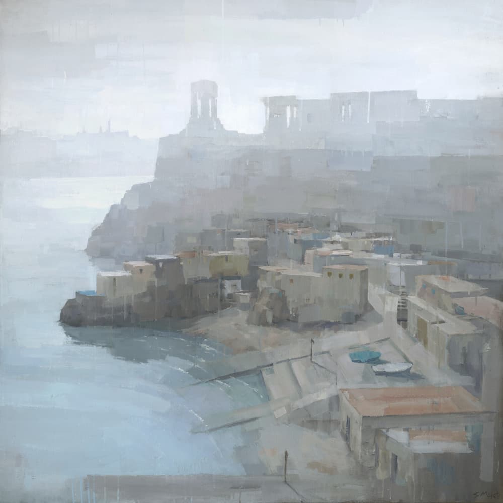 Misty Mediterranean Town by Steve Mitchell — canvas wall art