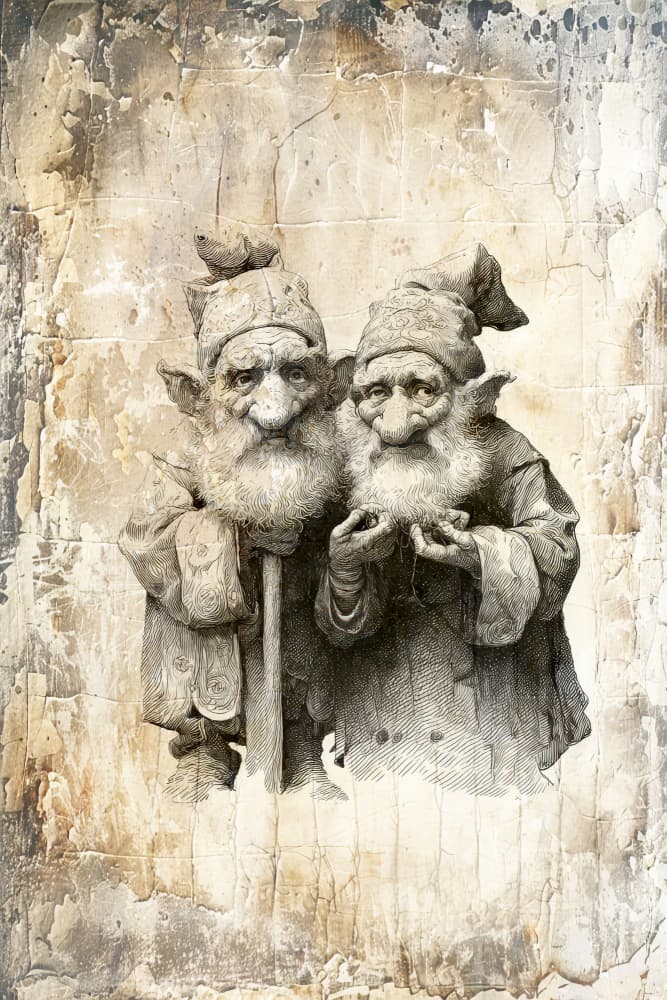Vintage Folklore Gnomes by Rafal Kulik — canvas wall art