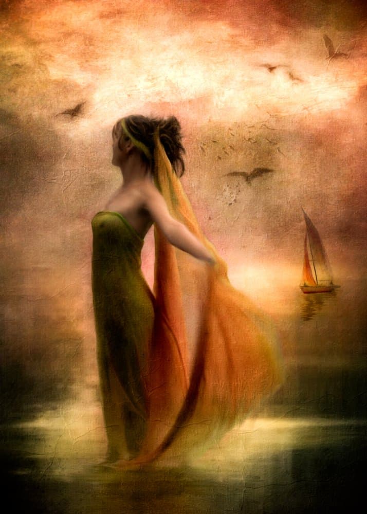 Golden Hour Woman by Charlaine Gerber — canvas wall art