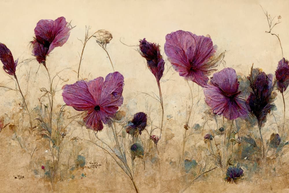 Soft Purple Blooms by Treechild — canvas wall art