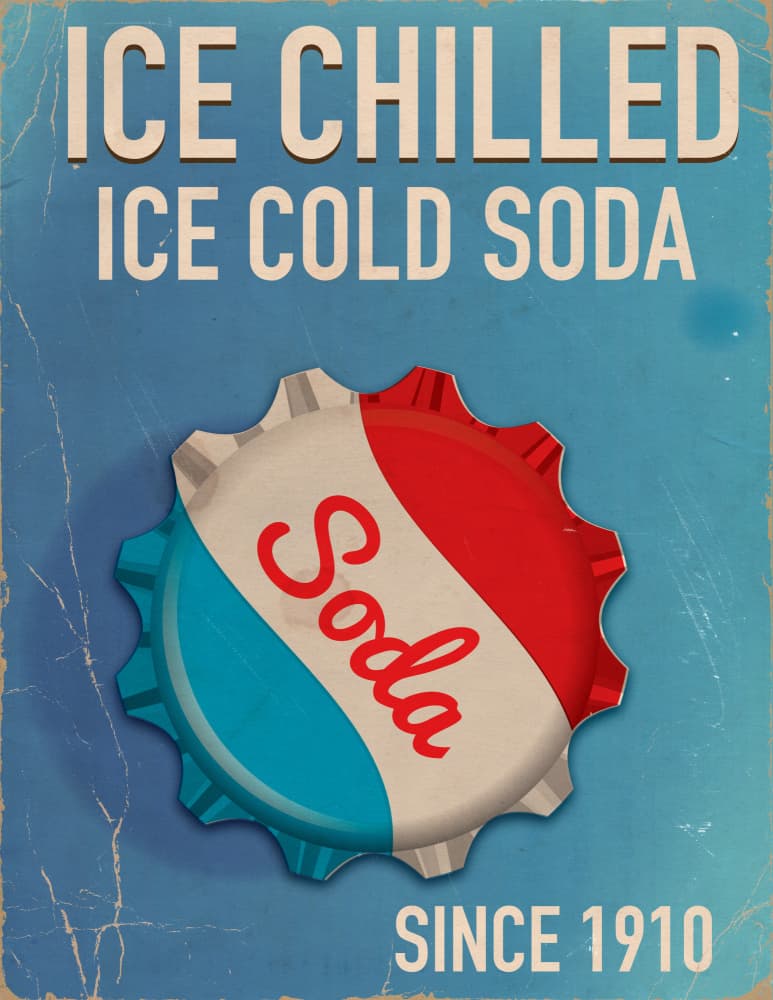 Vintage Soda Cap Sign by Nicholas — canvas wall art
