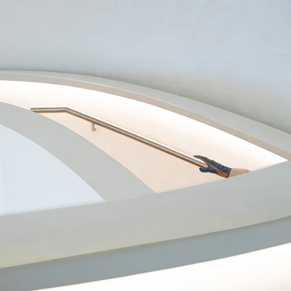 Gloved Hand on Modern Stairs by Luc Vangindertael (laGrange) — canvas wall art