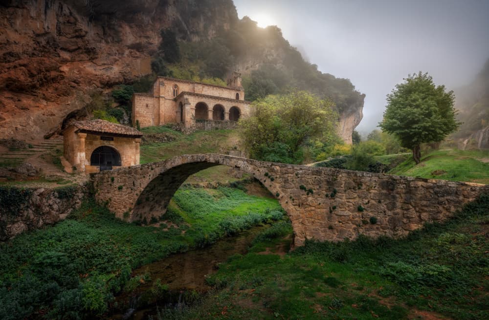 Misty Stone Bridge Sanctuary by Bartolome Lopez — canvas wall art