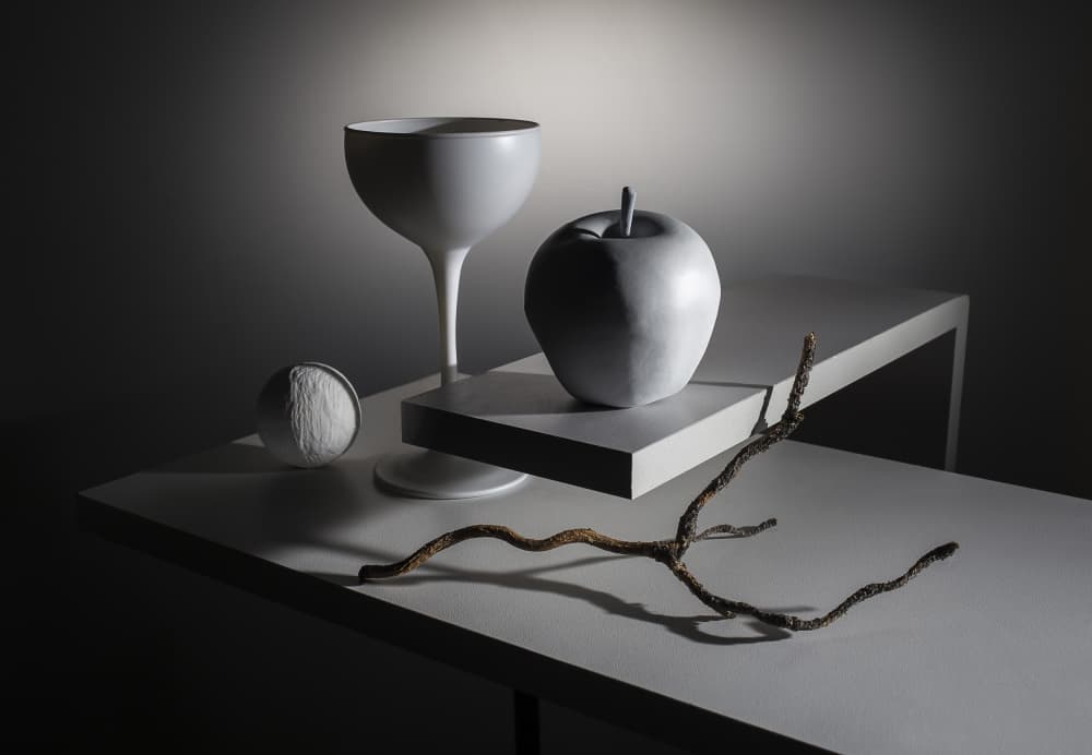 White Apple Still Life by Evgeniy Popov — canvas wall art