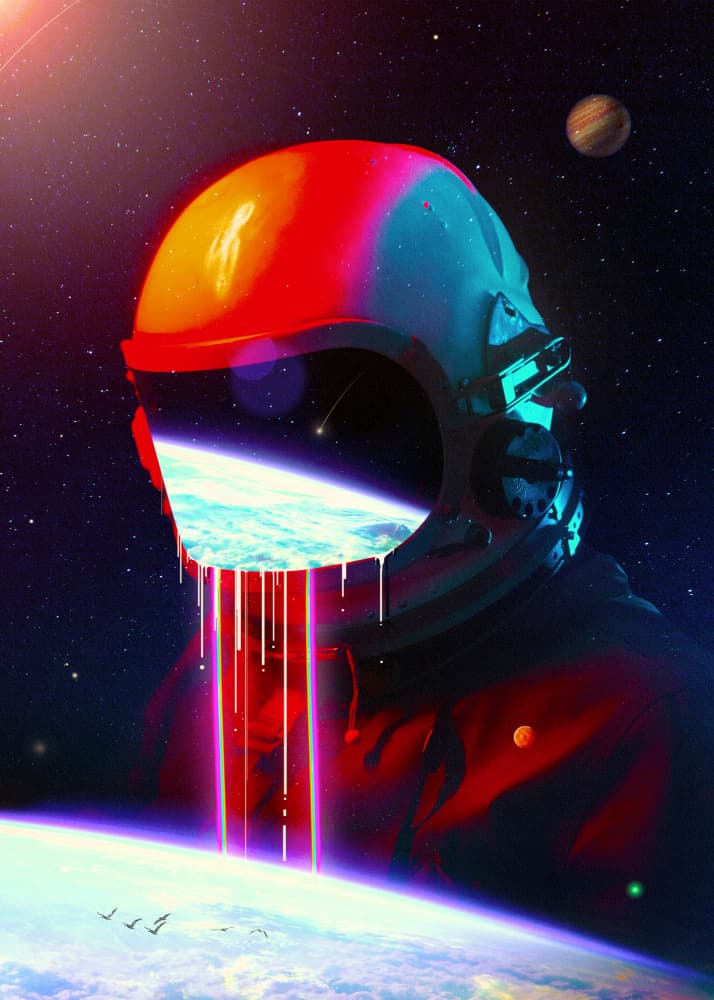 Astronaut Earthscape Flow by Nicebleed — canvas wall art