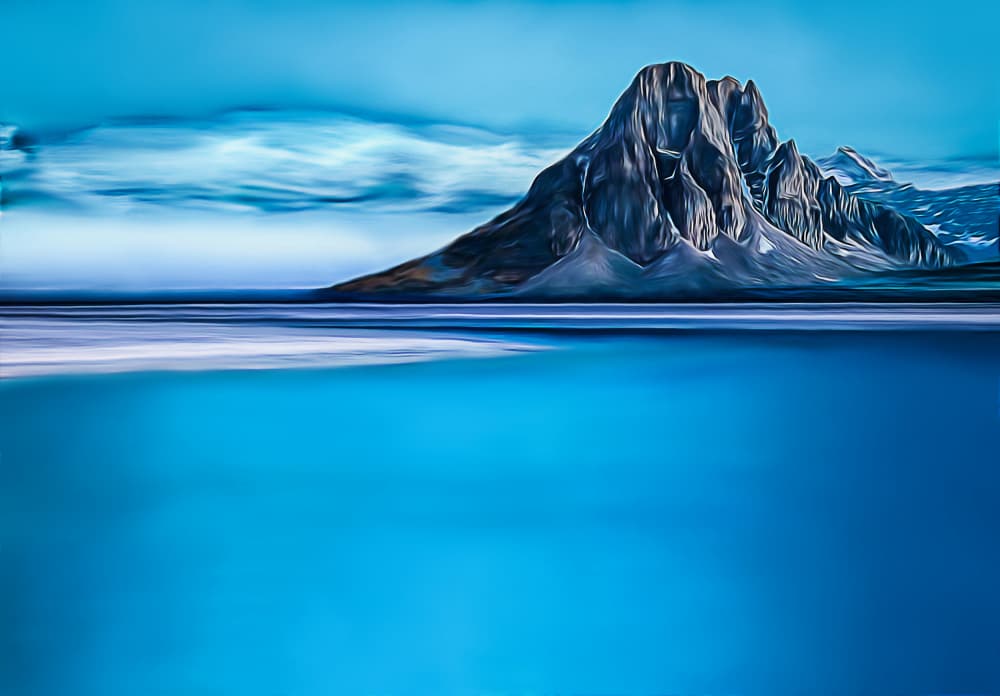 Tranquil Mountain Reflection by Lord Amihere — canvas wall art