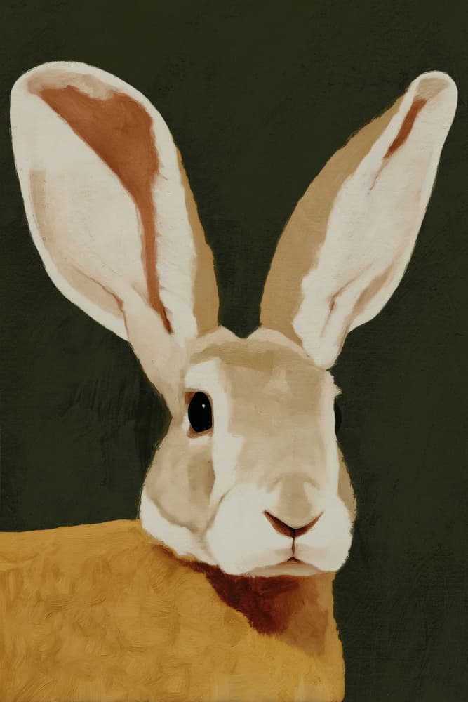 Quiet Rabbit Portrait by Treechild — canvas wall art