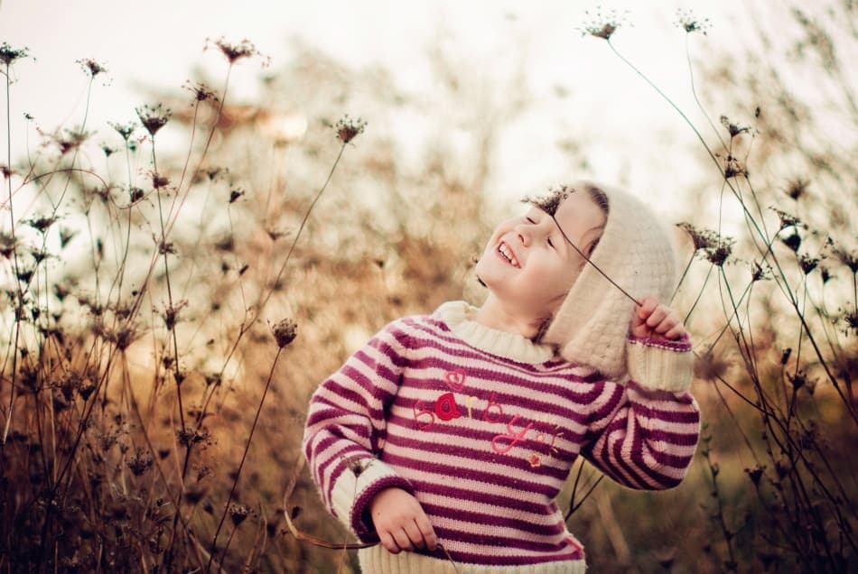 Happy Girl in Autumn Field by Svetlana Bekyarova — canvas wall art