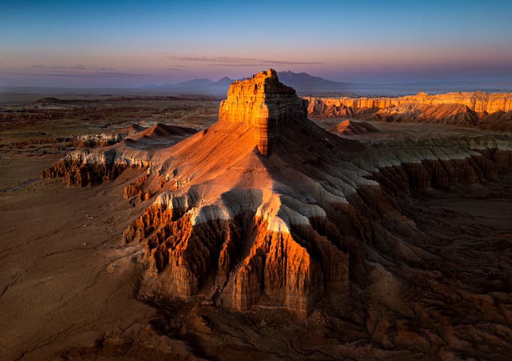 Golden Hour Mesa by Bing Li — canvas wall art